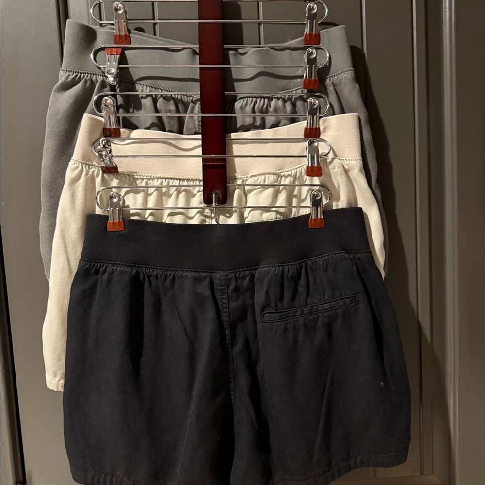 Women's Cargo Shorts in Green Cream, and Black - Picture 2 of 2